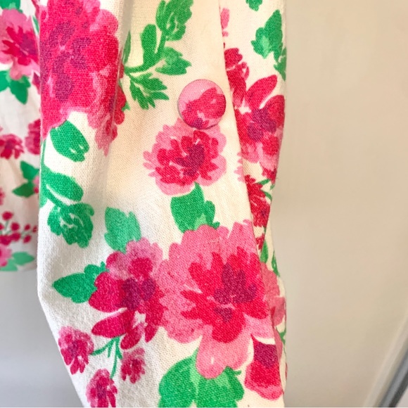 For Love & Lemons Tanner Boyfriend Linen Blend Blazer Floral Print Women Sz XL - Picture 3 of 11